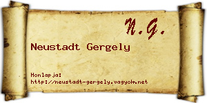 Neustadt Gergely névjegykártya